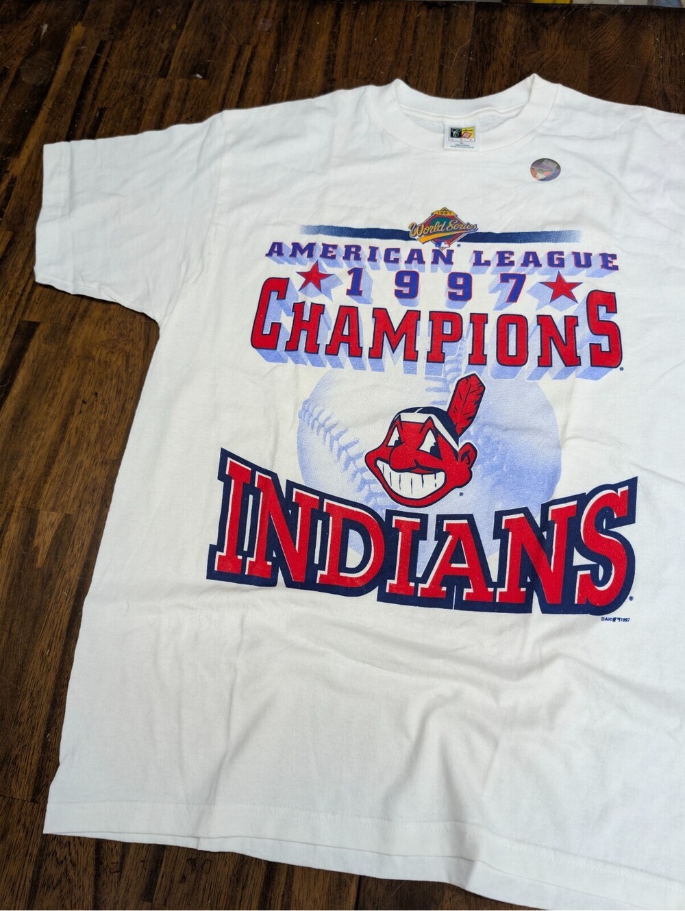 Cleveland Indians 1997 AL Champions T-Shirt Cotton Wise XL
